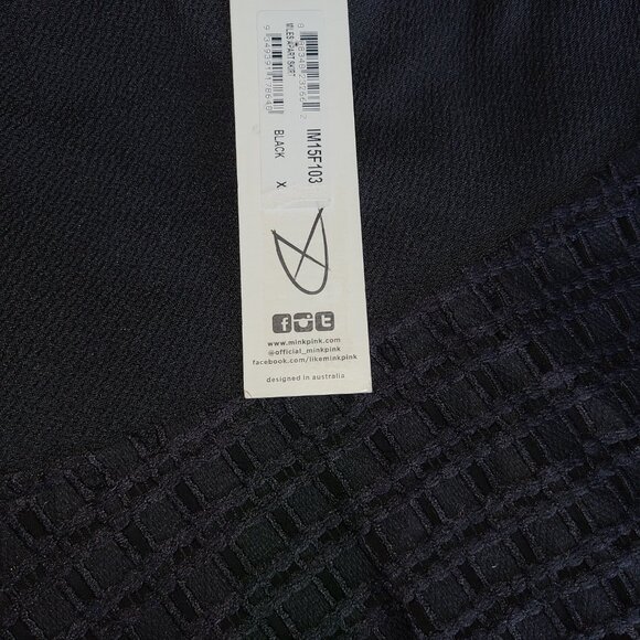 NWT XS Vintage 90s Grunge Rachel Green MINKPInk Black Mini Skirt S. - Picture 9 of 9